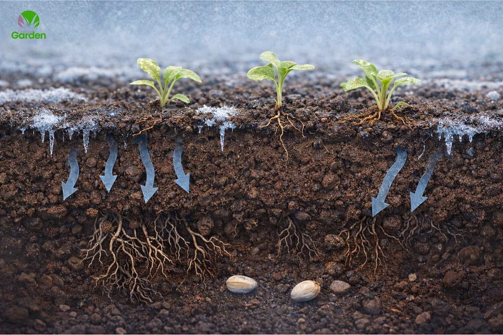 Cold spring soil slowing root growth and seed germination when vegetables are planted too early.